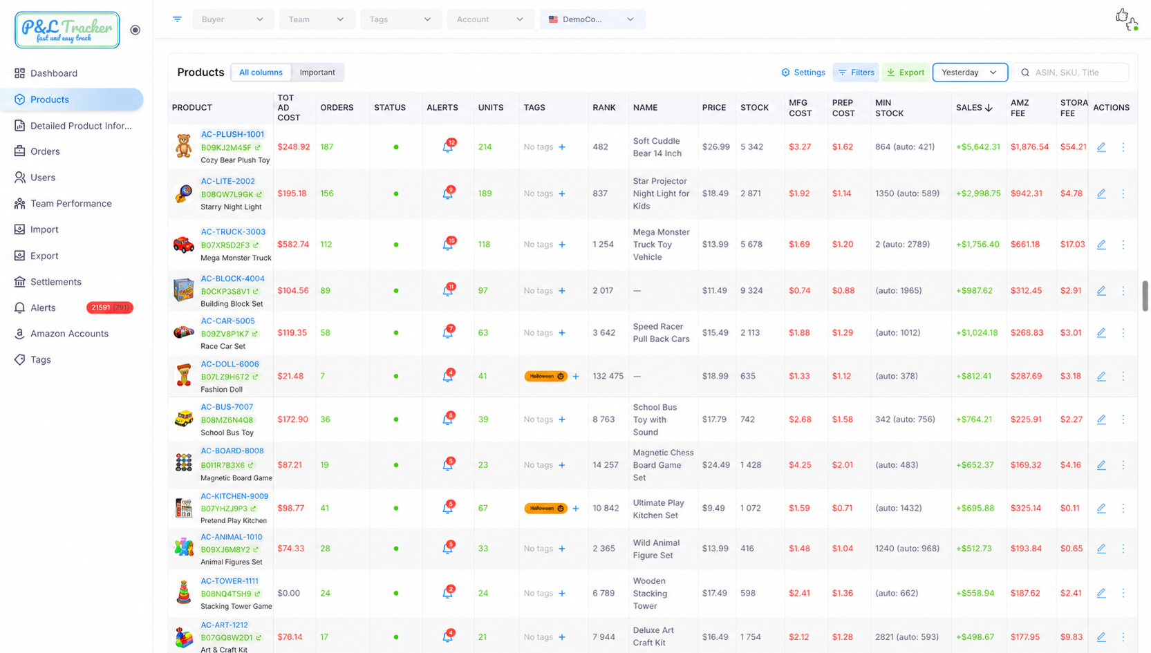 Products Catalog & Fee Reconciliation