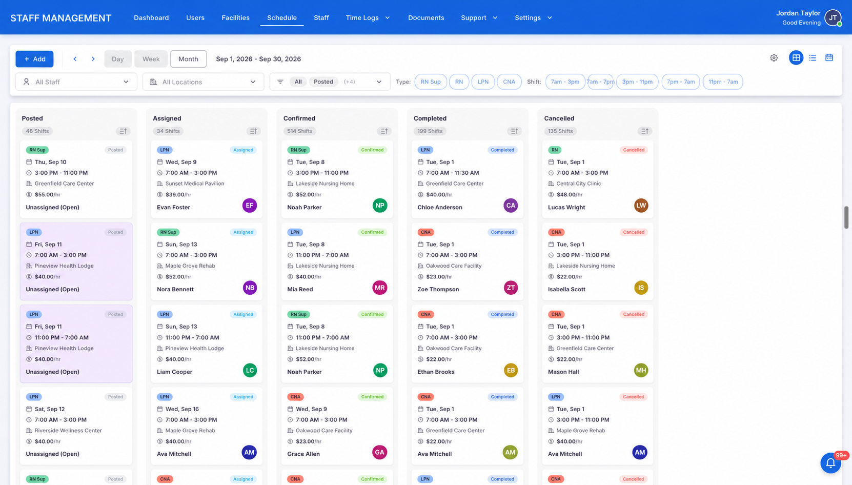 Kanban Status Board & Shift Dispatch Tracking